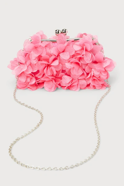 Shop Lulus Flourishing Energy Pink 3d Floral Clutch