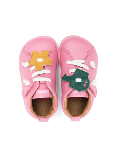 Shop Camper Peu Cami Flower-appliqué Sneakers In Pink