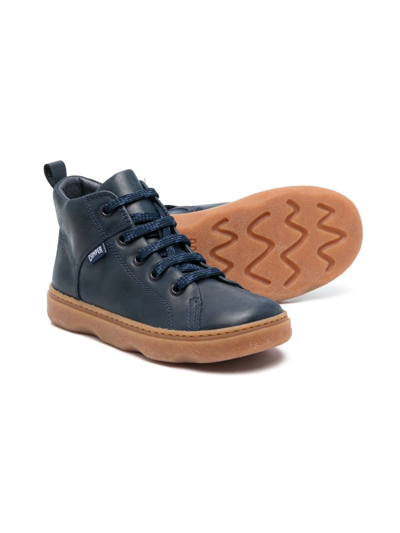 Shop Camper Lace-up Leather Sneakers In Blue