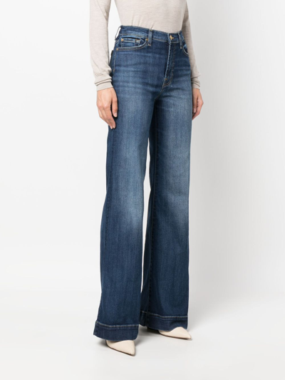 Shop 7 For All Mankind Mid-rise Straight-leg Jeans In Blue