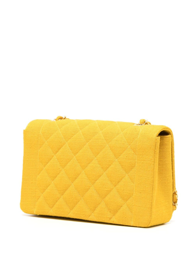 Pre-owned Chanel 1992 Diana Shoulder Bag In Yellow