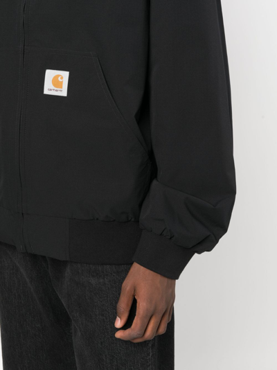 Shop Carhartt Logo-patch Bomber Jacket In Black