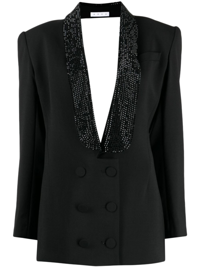 Shop Area Open-back Tuxedo Minidress In Black