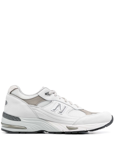 Shop New Balance Made In Uk 991v1 Leather Sneakers In Grey