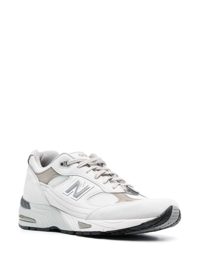 Shop New Balance Made In Uk 991v1 Leather Sneakers In Grey