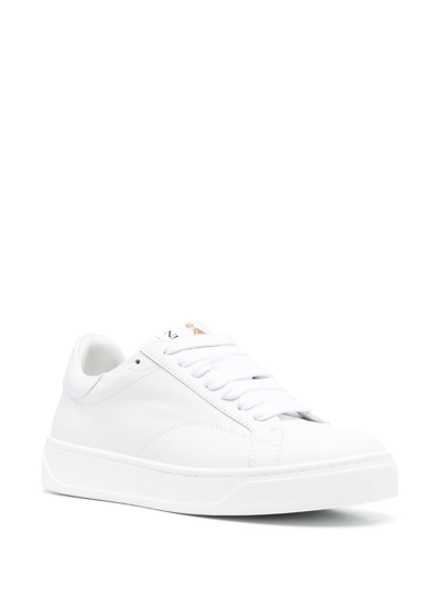 Shop Lanvin Ddb0 Leather Sneakers In White