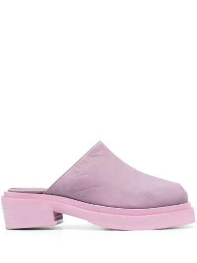 Shop Eckhaus Latta Zoe 55mm Leather Mules In Pink