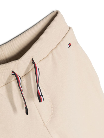 Shop Tommy Hilfiger Junior Curved Monotype Trousers Set In Neutrals