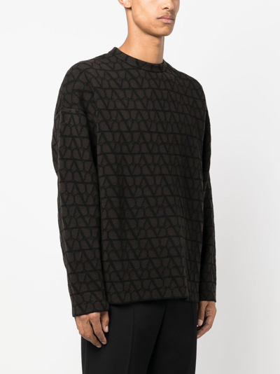 Shop Valentino Toile Iconographe-pattern Jumper In Brown