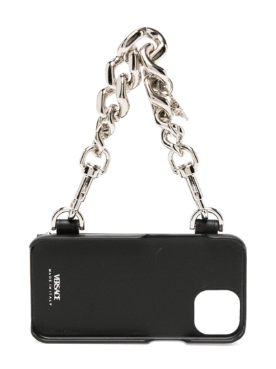 Shop Versace Medusa-motif Chain Iphone Cover In Black