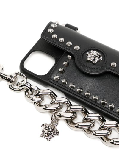 Shop Versace Medusa-motif Chain Iphone Cover In Black
