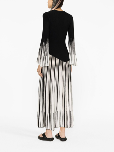 Shop Chloé Pleated Knitted Maxi Dress In Black