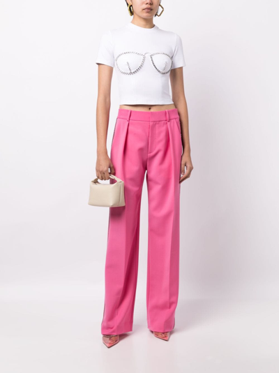 Area Ssense Exclusive White Crystal Bustier T-shirt In White