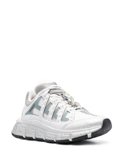 Shop Versace Trigreca Low-top Sneakers In White