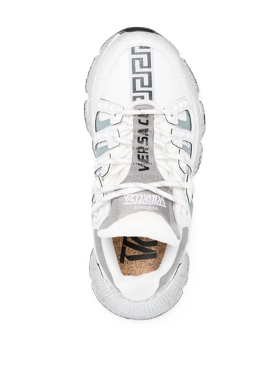 Versace Leather Sneakers In White