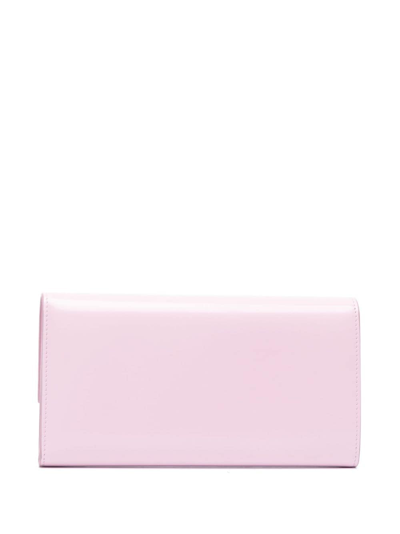 Shop Ferragamo Gancini Flip-lock Leather Wallet In Pink