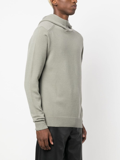 Shop C.p. Company Fine-knit Virgin Wool-blend Hoodie In Grey