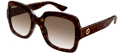 Shop Gucci Gg1337s W 003 Square Sunglasses In Brown