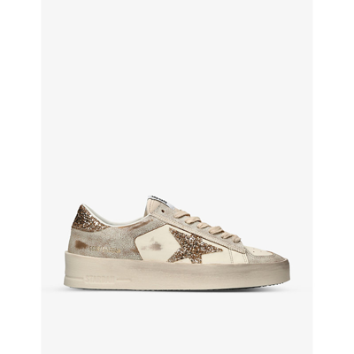 スニーカー Golden  Stardan Leather Upper Sneakers Golden Goose Men's Stardan Leather Low-Top Sneakers | Neiman