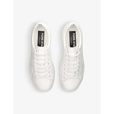 Shop Golden Goose Pure Star Star-embroidered Faux-leather Low-top Trainers In White