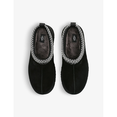 Shop Ugg Tazz Platform Shearling-lined Suede Slippers In Black