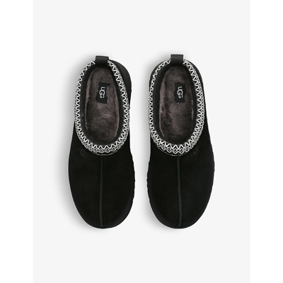 Ugg Tazz Platform Suede Braid Mules In Black