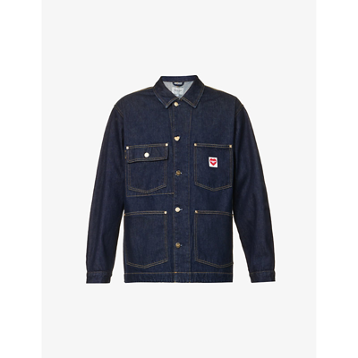 Shop Carhartt Wip Men's Blue Nash Brand-patch Oversized Denim Jacket
