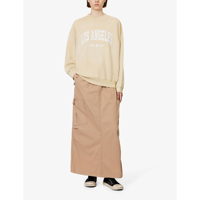 ANINE BING ANINE BING WOMEN'S YELLOW JACI LOGO-PRINT ORGANIC-COTTON SWEATSHIRT 66640883