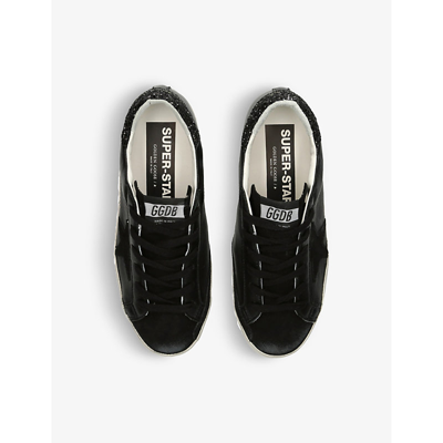 Golden Goose Textured Star Design Sneakers With Sparkling Accents In Black