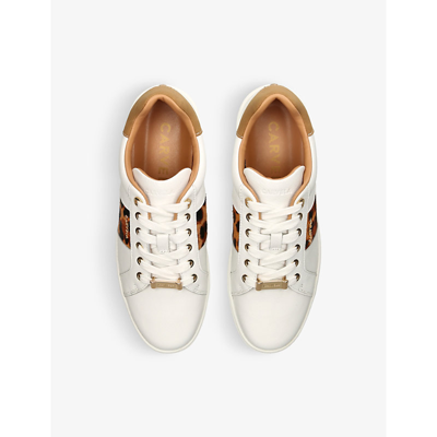 Shop Carvela Women's White/oth Connected Leather Flatform Trainers