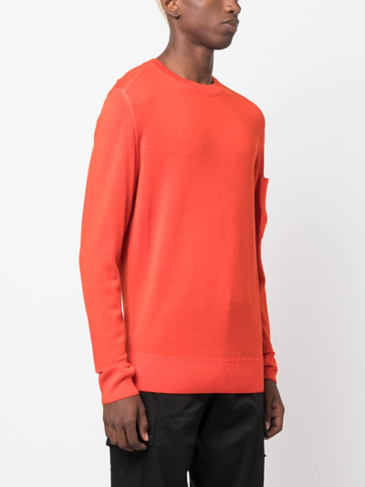 Shop C.p. Company Lens-detail Long-sleeve Wool Sweatshirt In Orange
