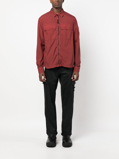 Shop C.p. Company Zip-up Shirt Jacket In Red