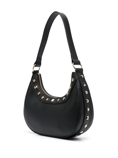 Shop Love Moschino Stud-embellished Shoulder Bag In Black