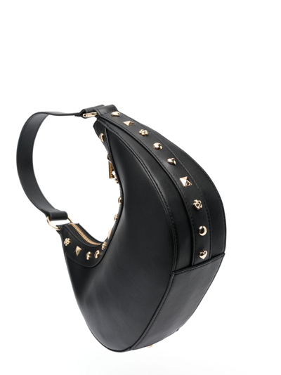 Shop Love Moschino Stud-embellished Shoulder Bag In Black
