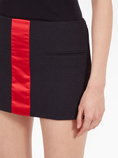 Shop Ferragamo Contrasting-panel Mini Skirt In Black