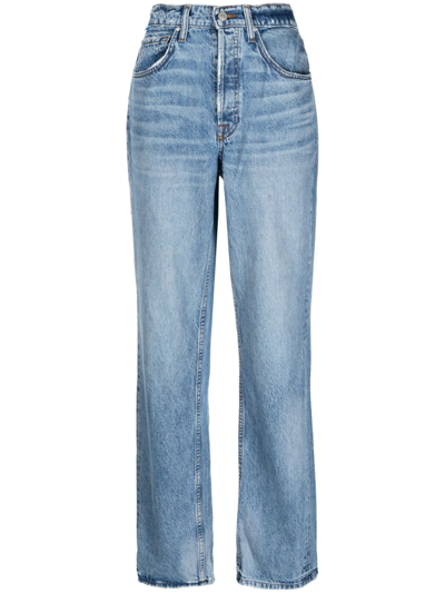 Shop Cotton Citizen Kate Mid-rise Straight-leg Jeans In Blue