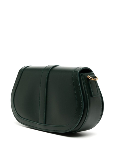 Shop Versace Greca Goddess Leather Shoulder Bag In Green