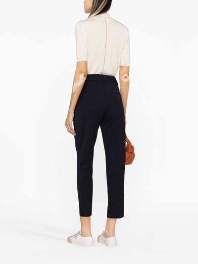 Shop Brunello Cucinelli High-waisted Straight-leg Trousers In Blue