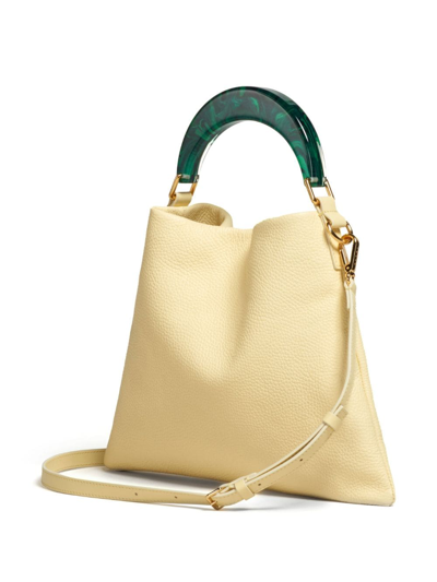 Shop Marni Small Venice Leather Tote Bag In Yellow