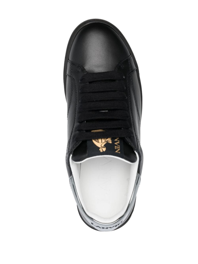 Shop Lanvin Ddb0 Leather Sneakers In Black