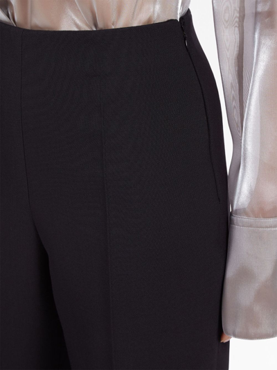 Shop Ferragamo Straight-leg Wool Trousers In Black