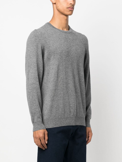 Shop Fedeli Crew-neck Cashmere Jumper In Grey