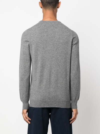 Shop Fedeli Crew-neck Cashmere Jumper In Grey