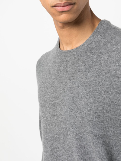 Shop Fedeli Crew-neck Cashmere Jumper In Grey