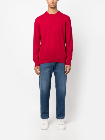 Shop Fedeli Crew-neck Cashmere Jumper In Red