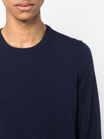 Shop Fedeli Crew-neck Cashmere Jumper In Blue