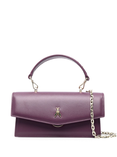 Shop Patrizia Pepe Fly Bamby Leather Shoulder Bag In Purple
