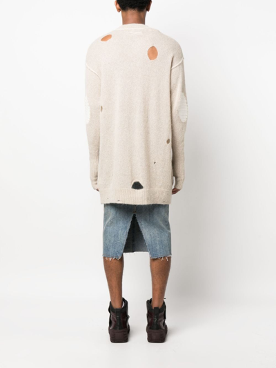 Mm6 Maison Margiela V Neck Mini Dress In Neutrals