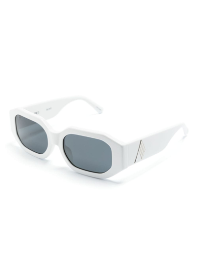 Shop Linda Farrow X The Attico Irene Hexagonal-frame Sunglasses In White