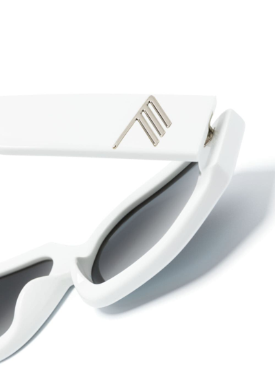 Shop Linda Farrow X The Attico Irene Hexagonal-frame Sunglasses In White